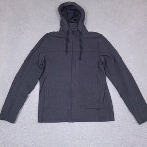 Tommy John Mens Full Zip Hoodie Sweatshirt Medium Gray Pima Cotton Lounge